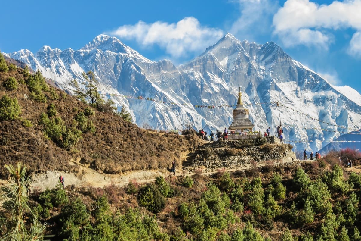 Nepal Himalayan landscape with terraced coffee farms